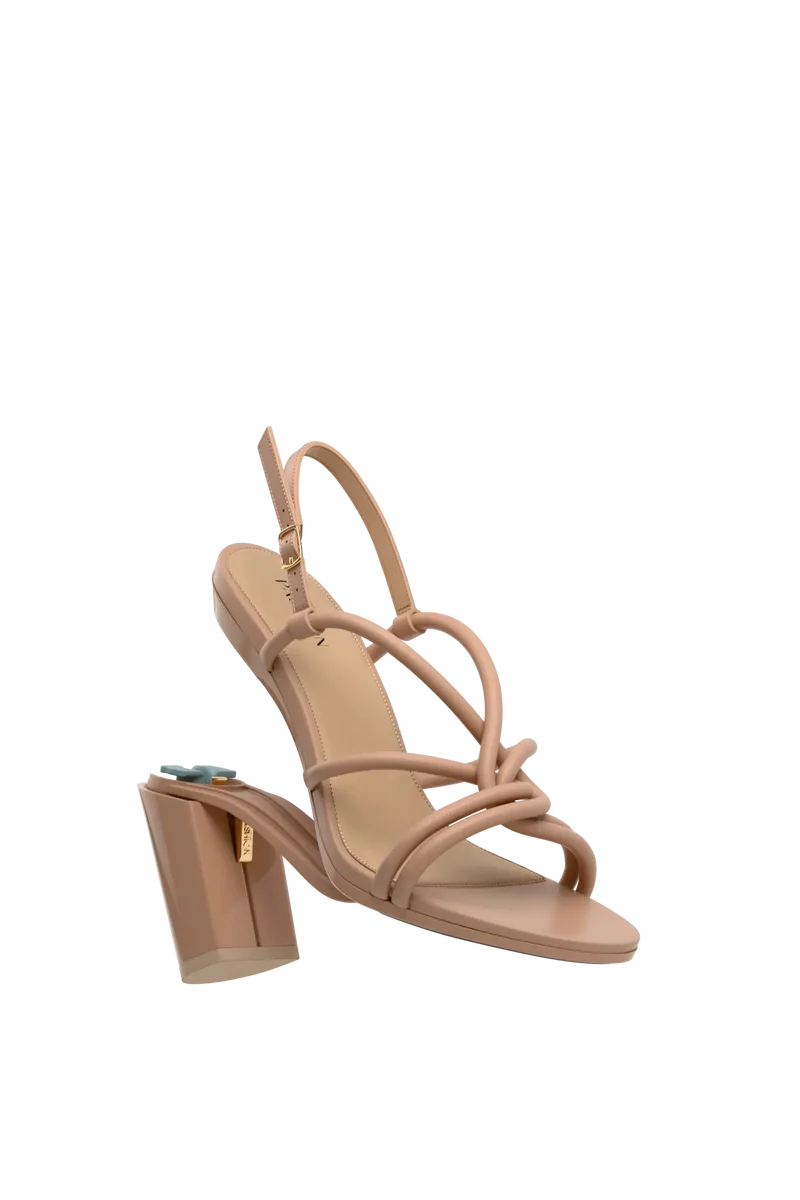 The Capri - Latte Vegan Leather 4 Block