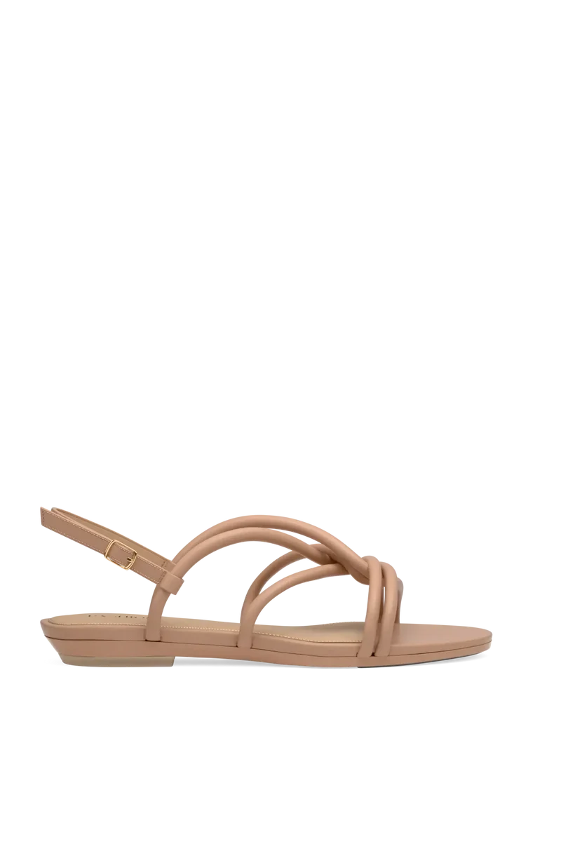 The Capri - Latte Vegan Leather Flat