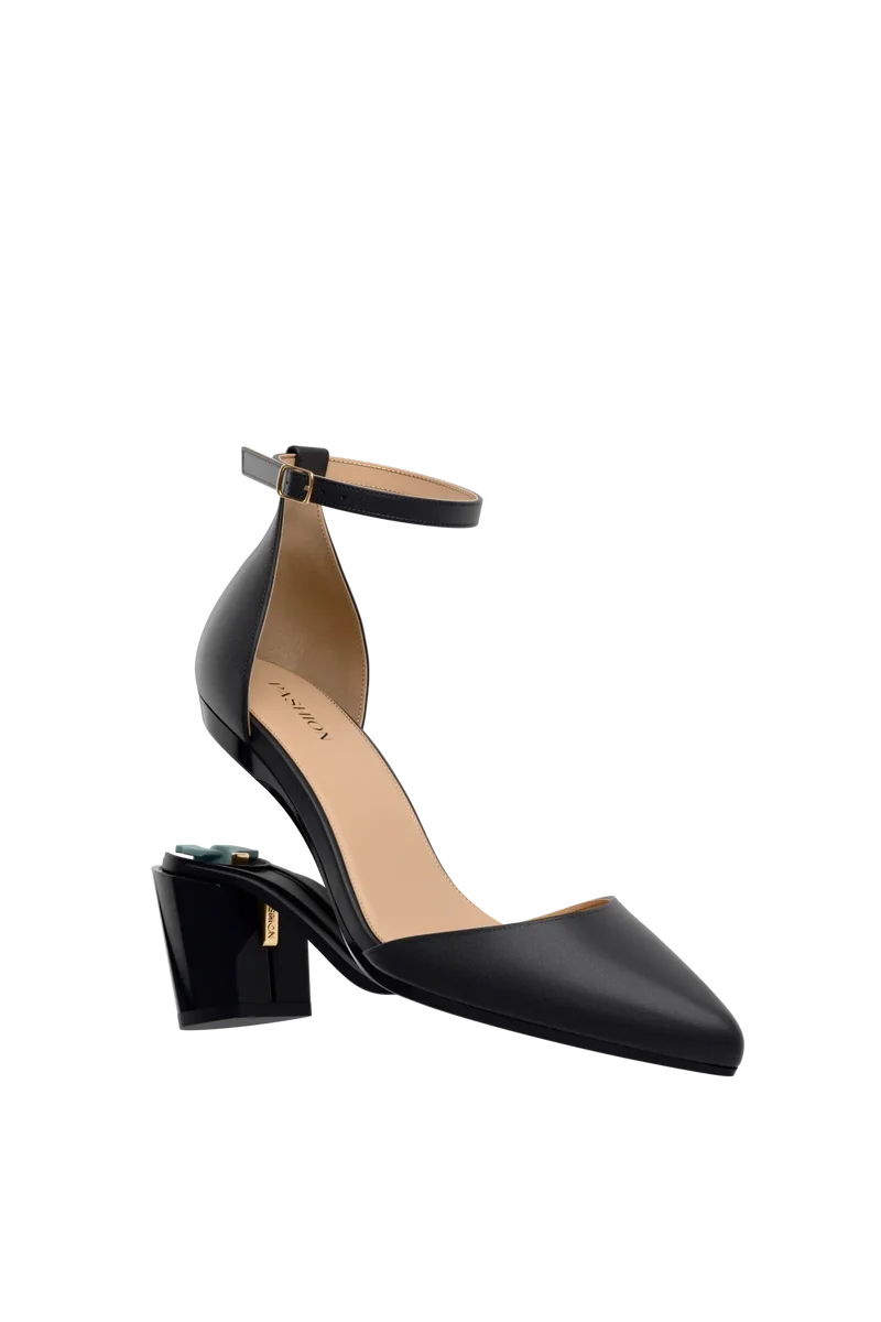 The D'Orsay - Coal Leather + Block Heel Kit 3 Coal