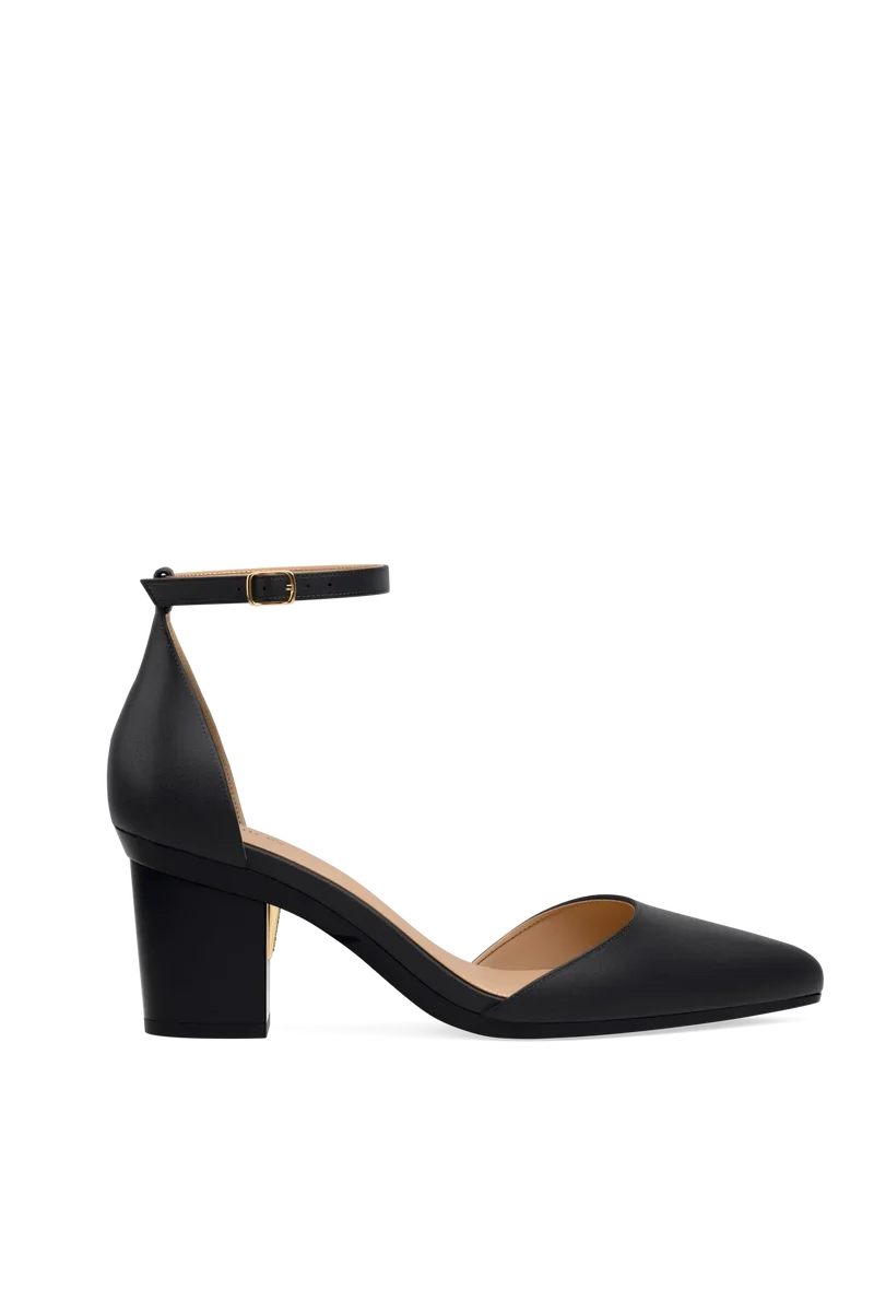 The D'Orsay - Coal Leather + Block Heel Kit 3 Coal