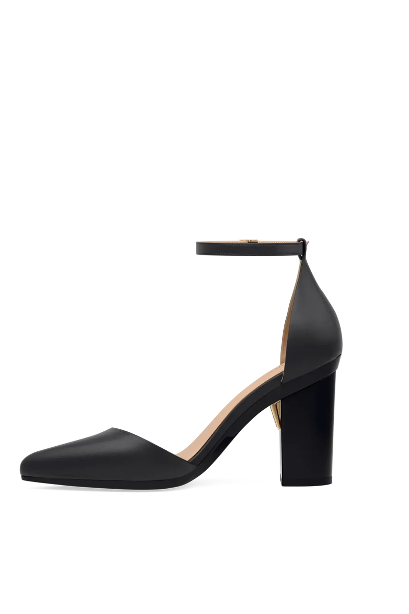 The D'Orsay - Coal Leather + Block Heel Kit 4 Coal
