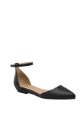 The D'Orsay - Coal Leather Flat