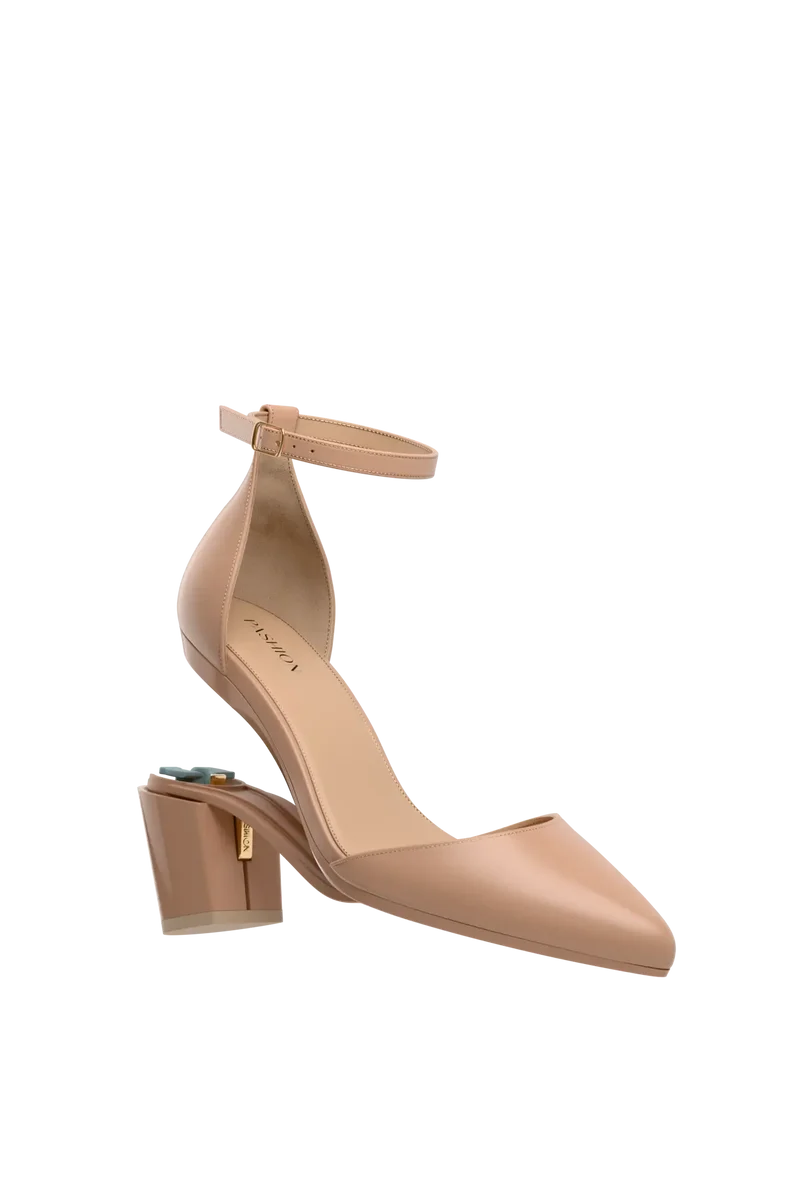 The D'Orsay Latte Leather + Block Heel Kit 3 Latte