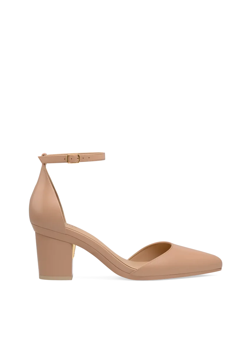 The D'Orsay Latte Leather + Block Heel Kit 3 Latte