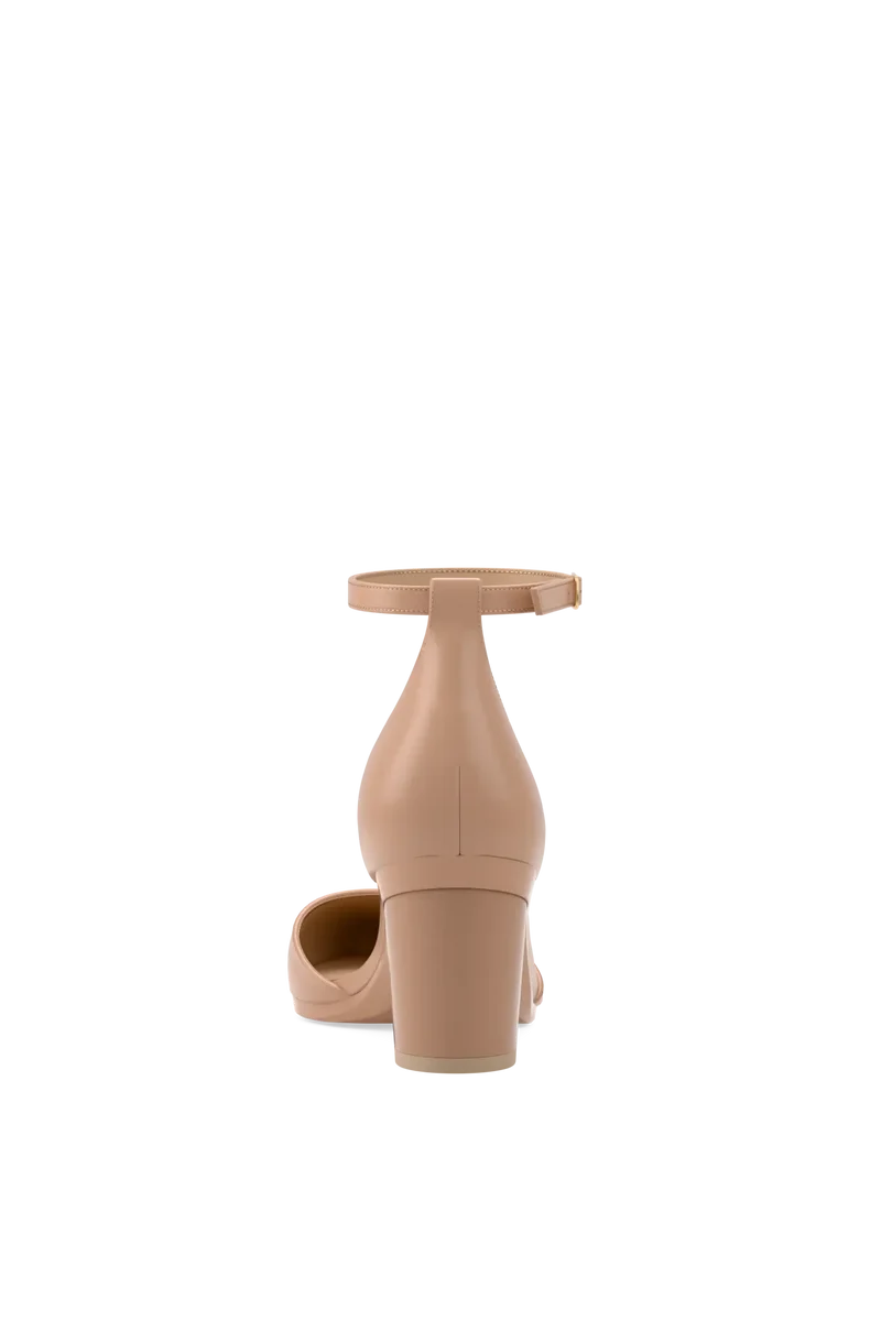 The D'Orsay Latte Leather + Block Heel Kit 3 Latte