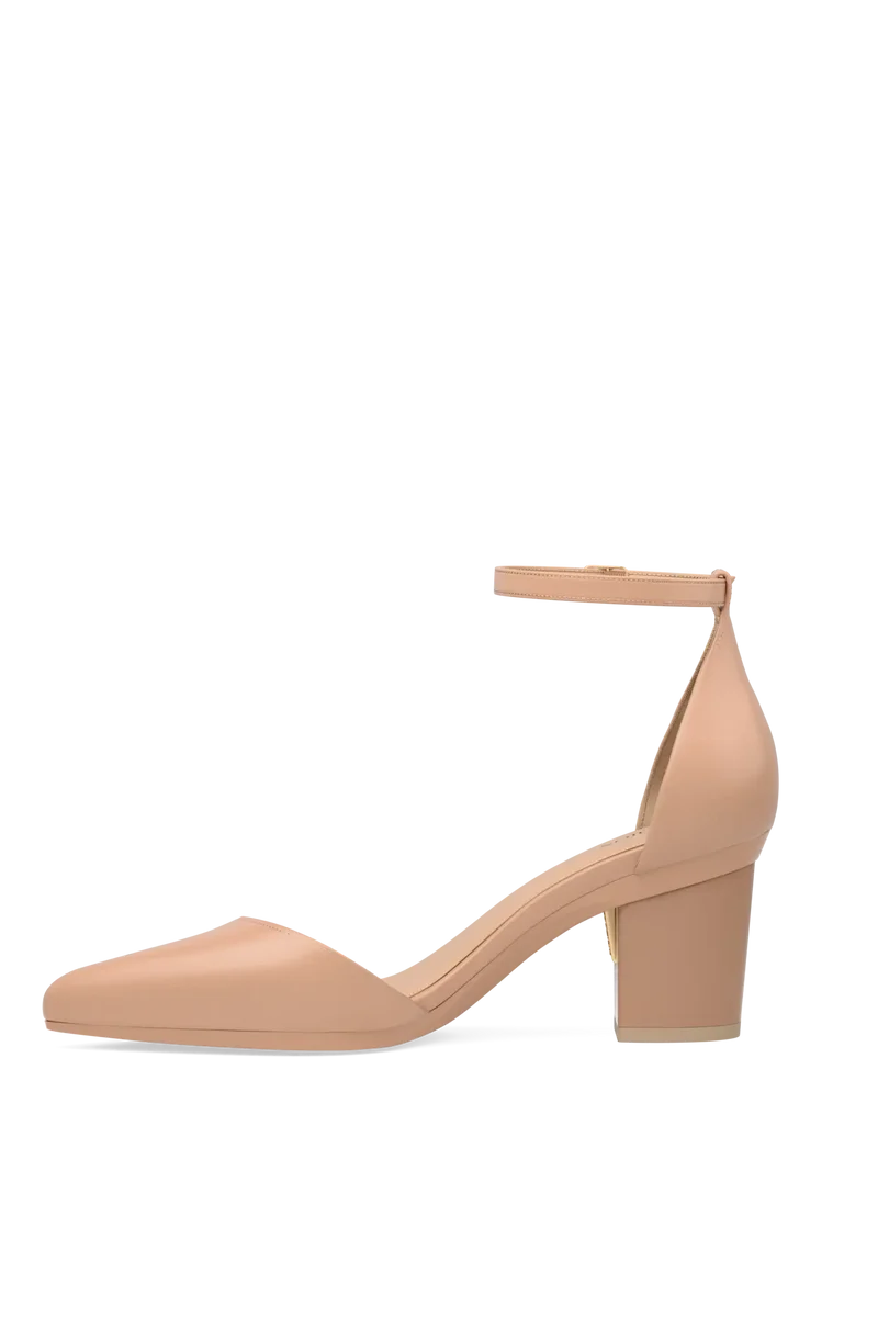 The D'Orsay Latte Leather + Block Heel Kit 3 Latte
