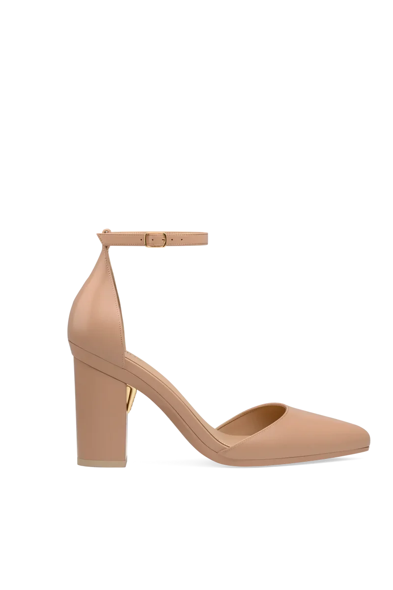 The D'Orsay Latte Leather + Block Heel Kit 4 Latte