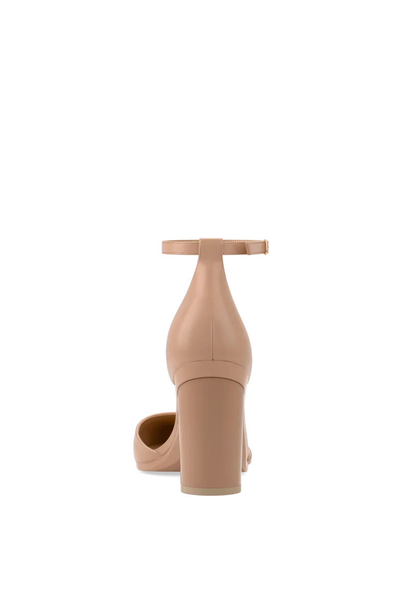 The D'Orsay Latte Leather + Block Heel Kit 4 Latte