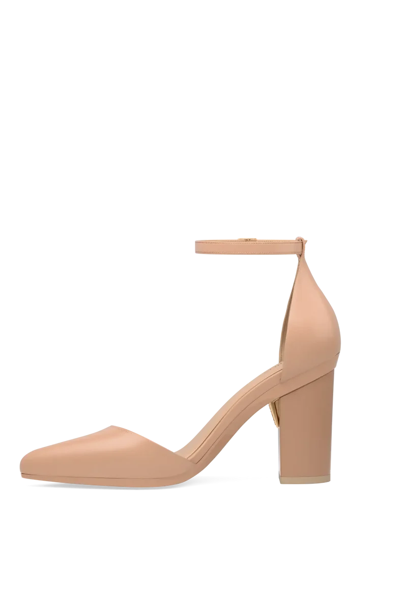 The D'Orsay Latte Leather + Block Heel Kit 4 Latte