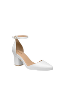 The D'Orsay - White Satin + Block Heel Kit 3 White