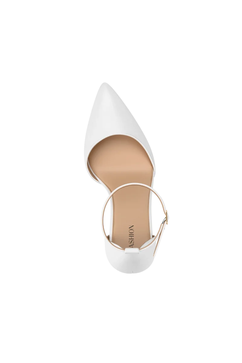 The D'Orsay - White Satin + Block Heel Kit 4 White