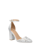 The D'Orsay - White Satin Lace + Block Heel Kit 4 White