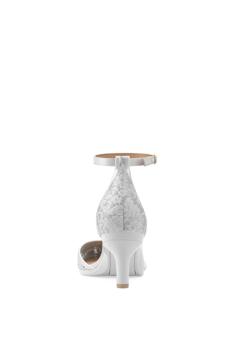 The D'Orsay - White Satin Lace + Stiletto Heel Kit 3 White