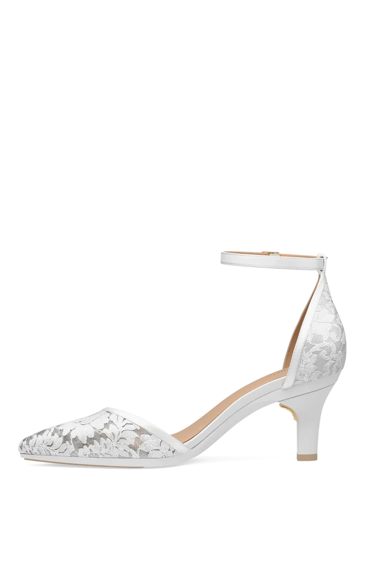 The D'Orsay - White Satin Lace + Stiletto Heel Kit 3 White