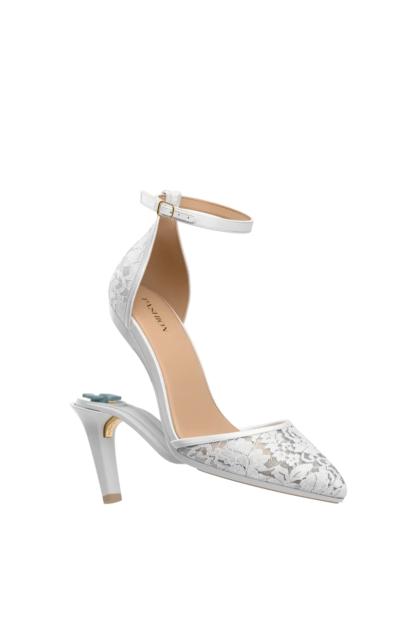 The D'Orsay - White Satin Lace + Stiletto Heel Kit 4 White