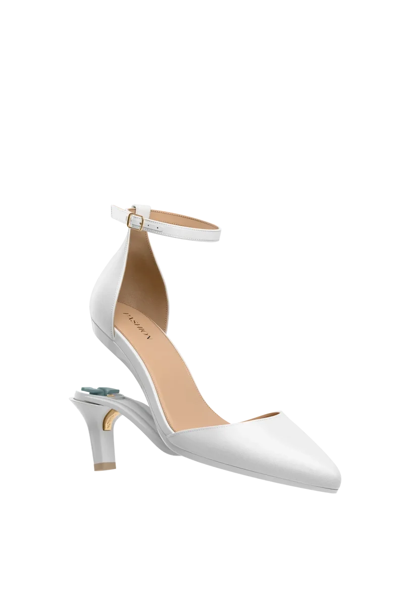 The D'Orsay - White Satin + Stiletto Heel Kit 3 White