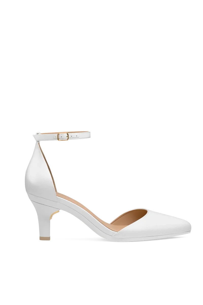 The D'Orsay - White Satin + Stiletto Heel Kit 3 White