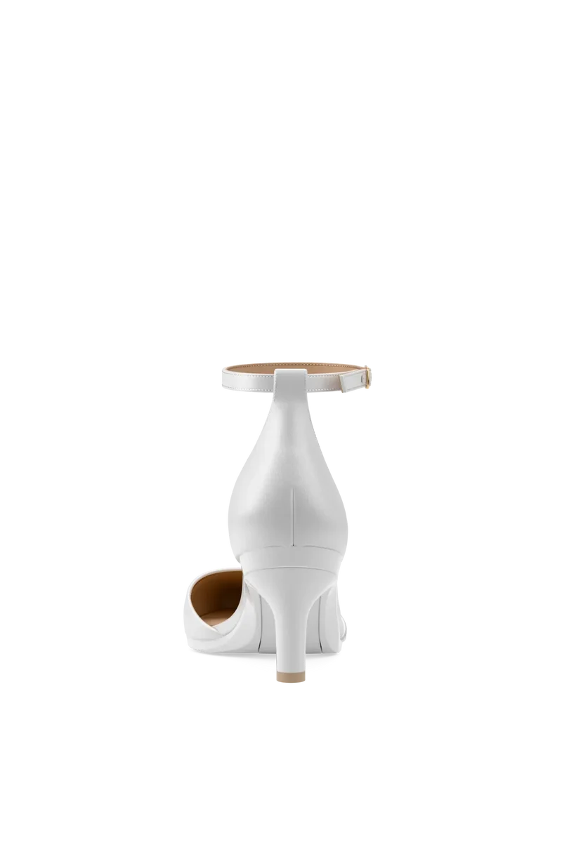 The D'Orsay - White Satin + Stiletto Heel Kit 3 White