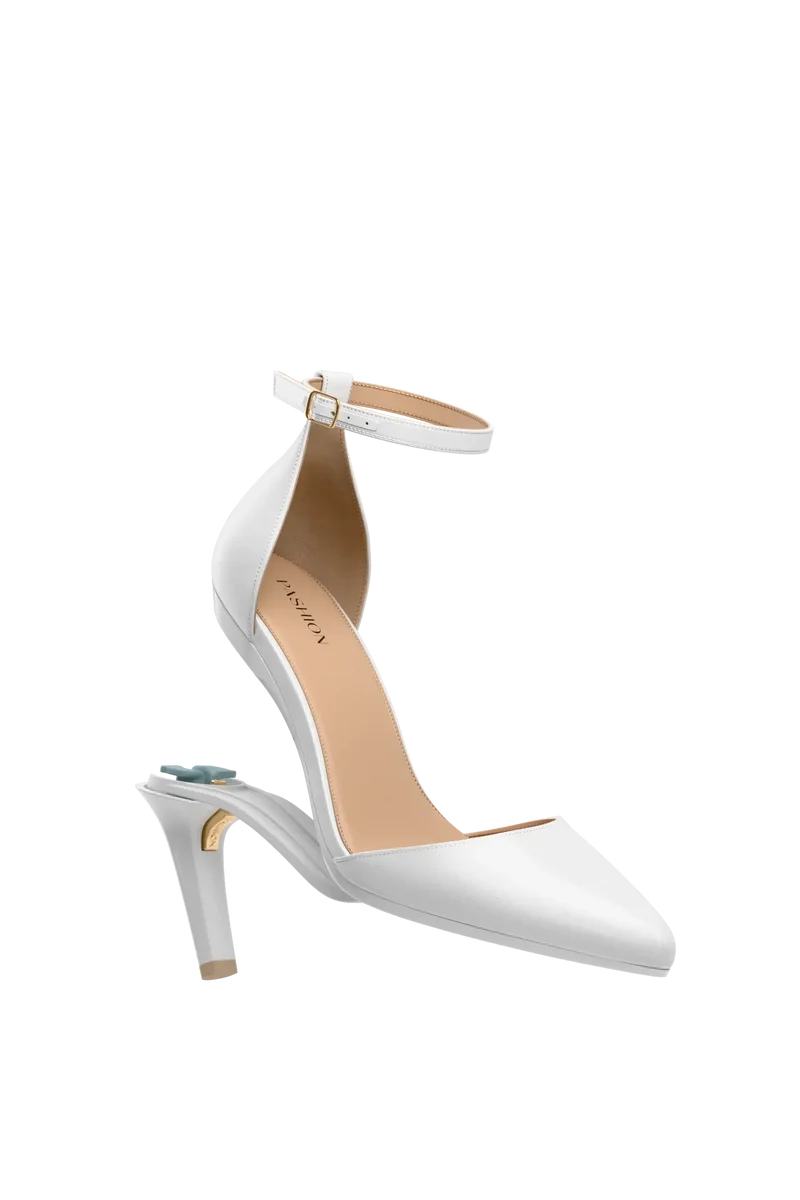 The D'Orsay - White Satin + Stiletto Heel Kit 4 White