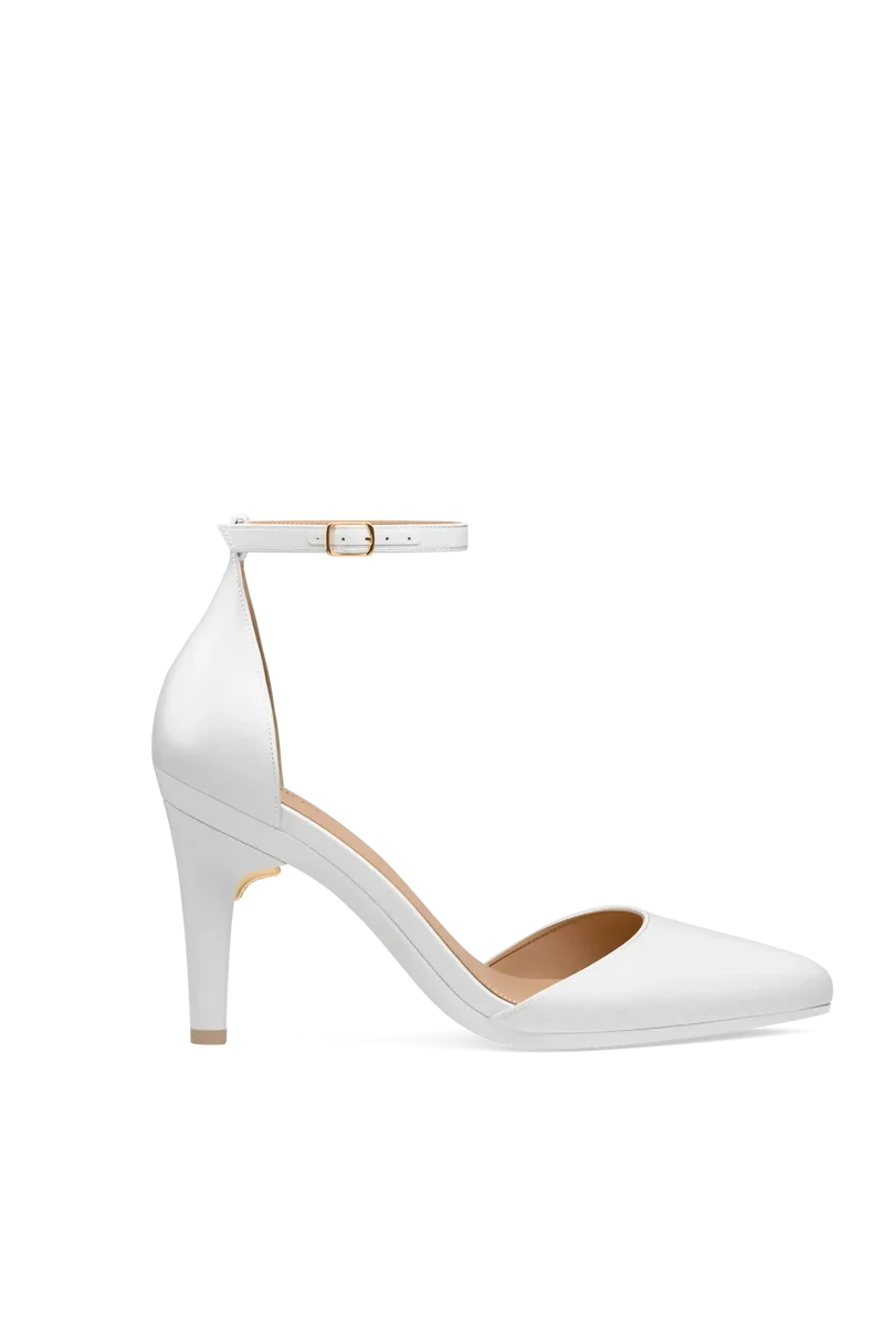 The D'Orsay - White Satin + Stiletto Heel Kit 4 White