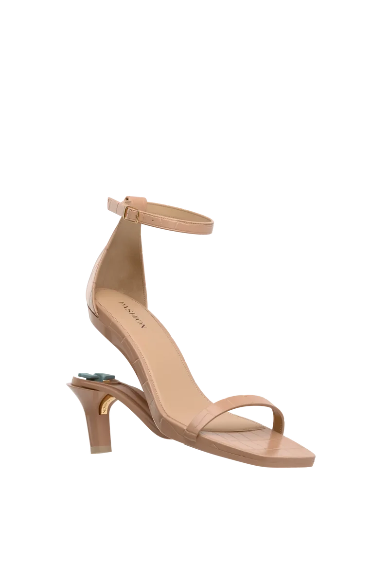The Gigi - Latte Crocodile 3 Stiletto