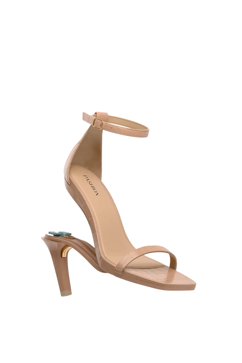 The Gigi - Latte Crocodile 4 Stiletto