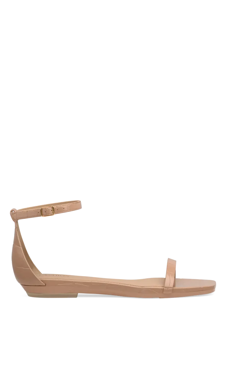 The Gigi - Latte Crocodile Flat