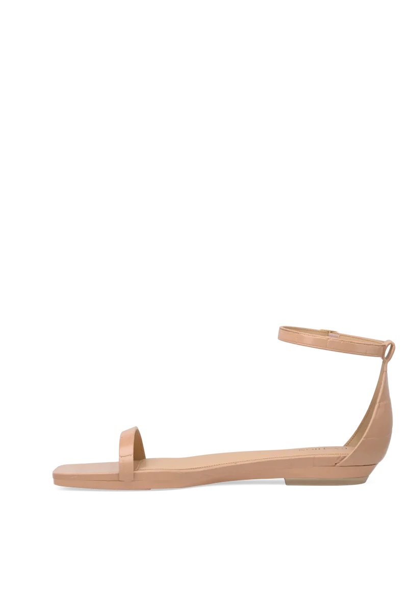 The Gigi - Latte Crocodile Flat