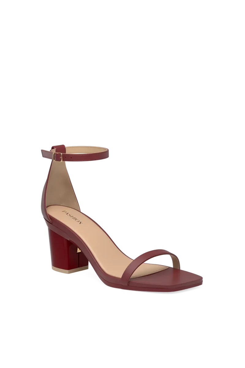 The Gigi - Merlot Leather 3 Block - Final Sale