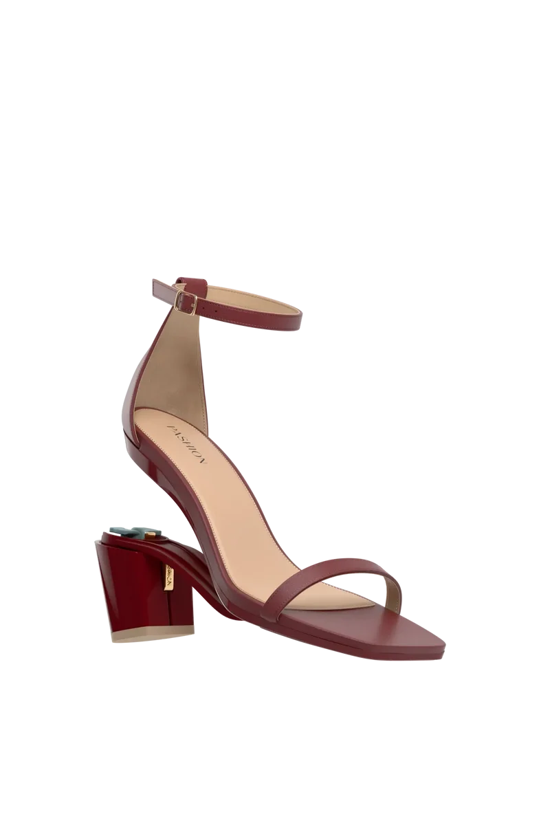 The Gigi - Merlot Leather 3 Block - Final Sale