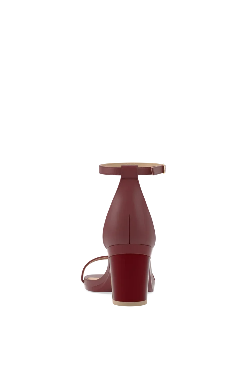 The Gigi - Merlot Leather 3 Block - Final Sale