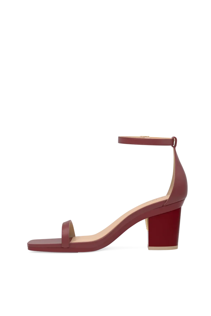 The Gigi - Merlot Leather 3 Block - Final Sale