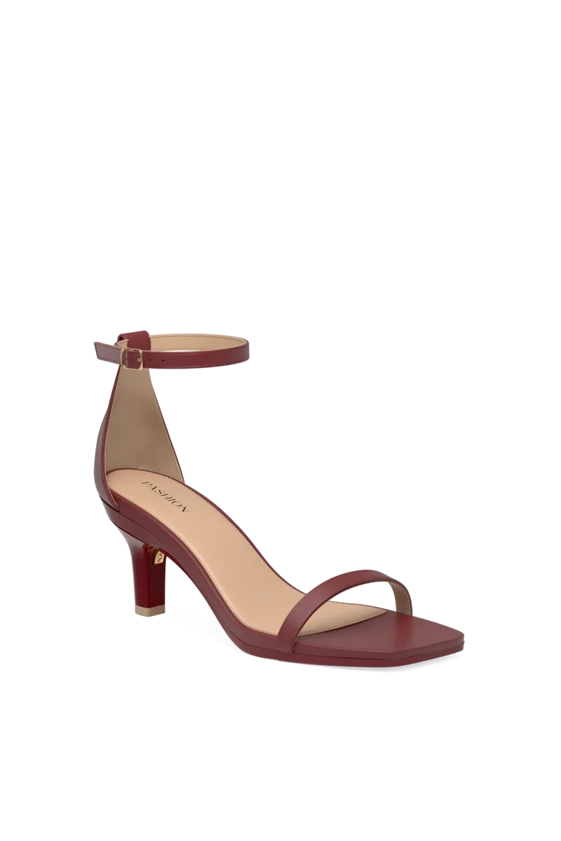 The Gigi - Merlot Leather 3 Stiletto - Final Sale