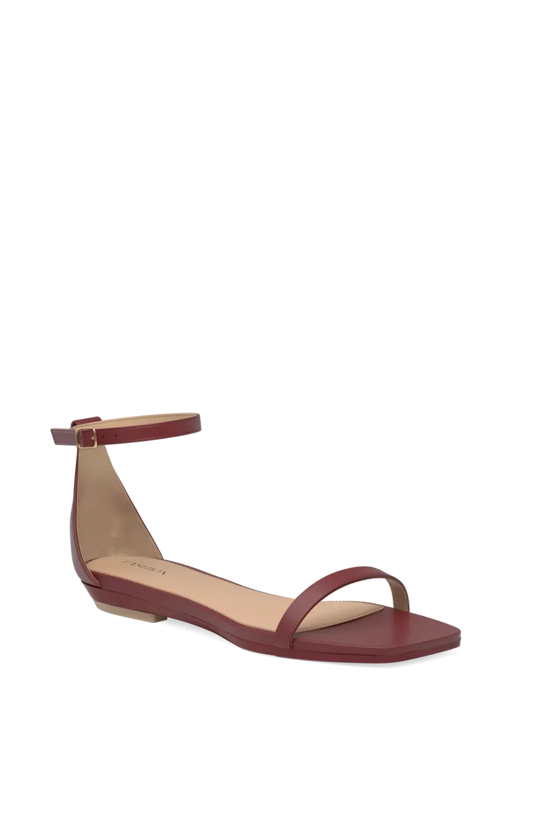 The Gigi - Merlot Leather Flat - Final Sale