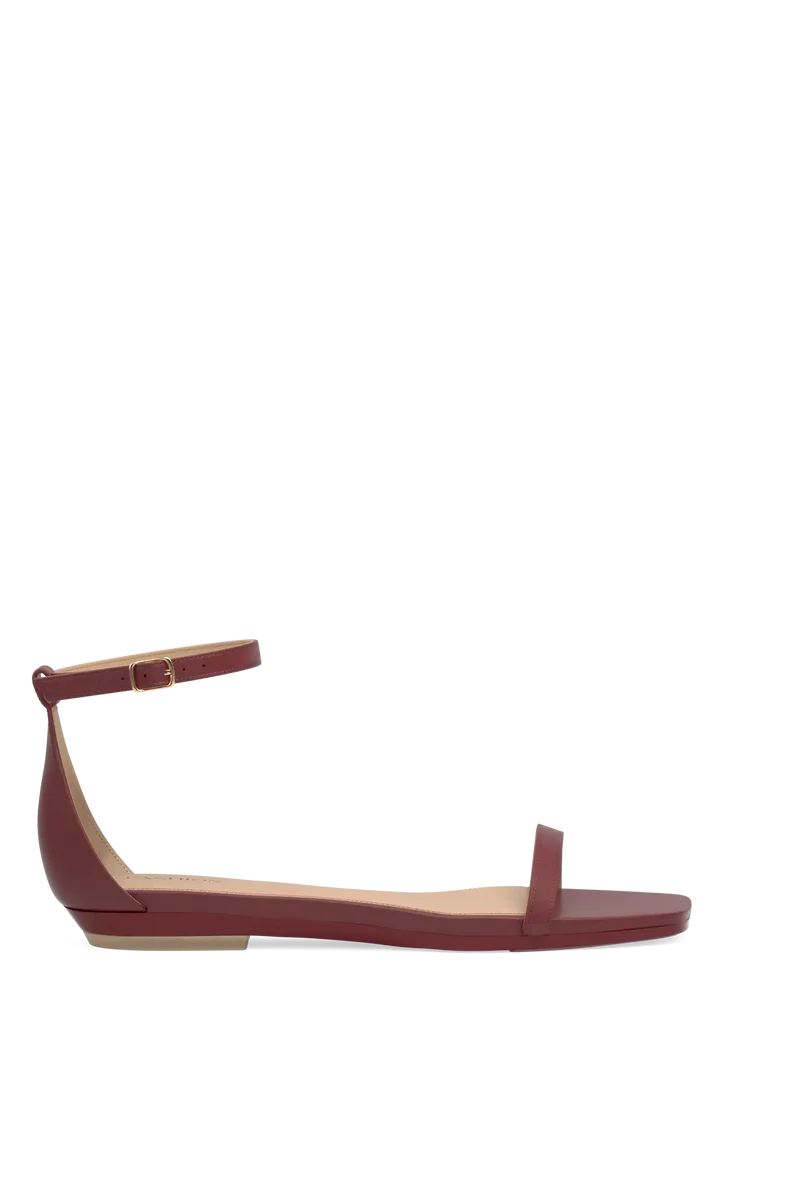 The Gigi - Merlot Leather Flat - Final Sale