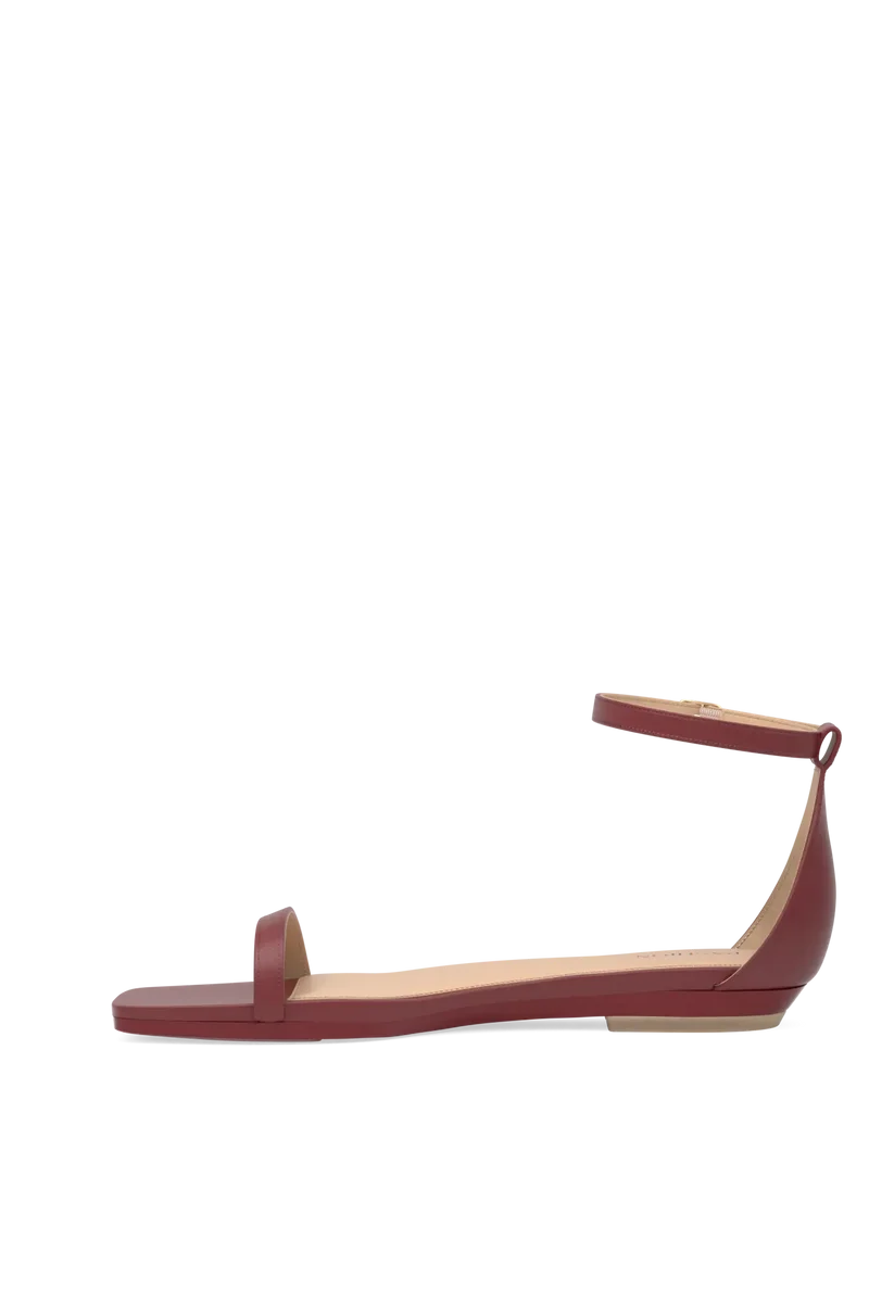 The Gigi - Merlot Leather Flat - Final Sale