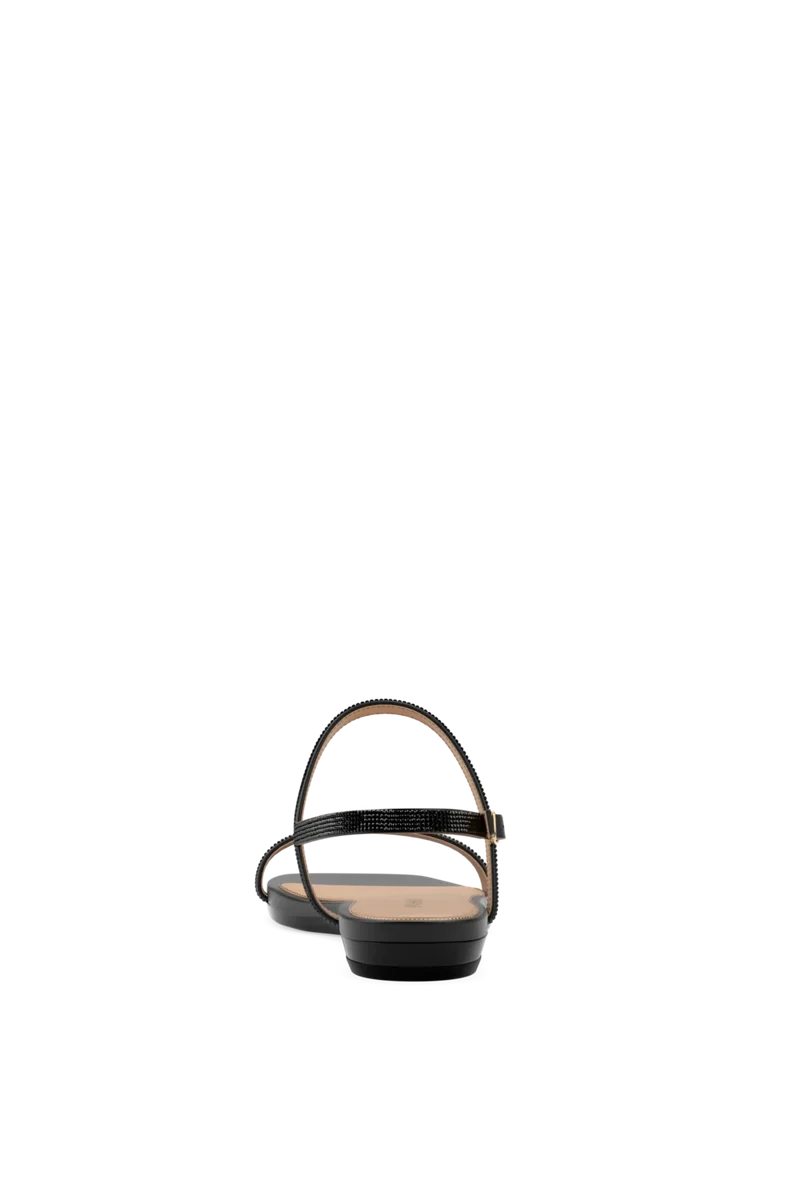 The Miranda - Coal Rhinestone Flat