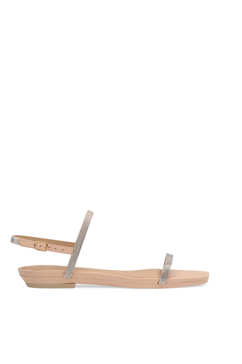 The Miranda - Sand Rhinestone Flat