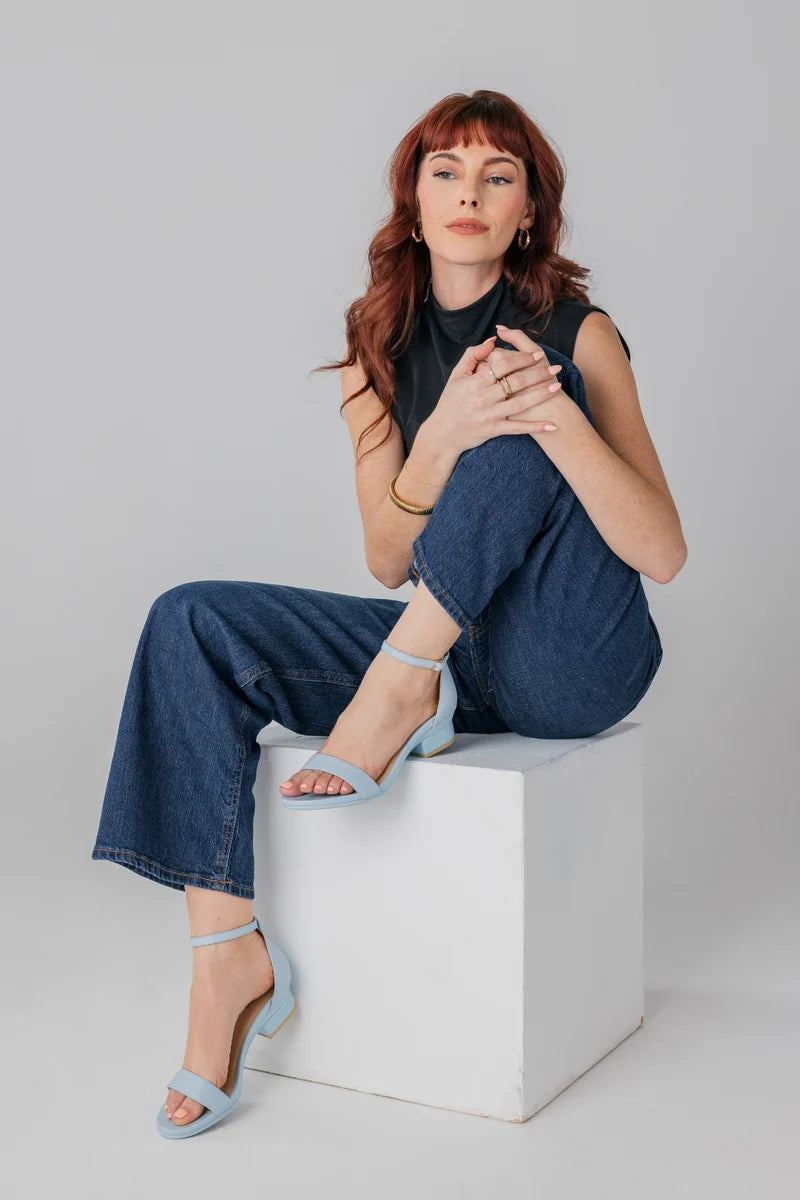 The Pashionista - Baby Blue Leather 3 Stiletto