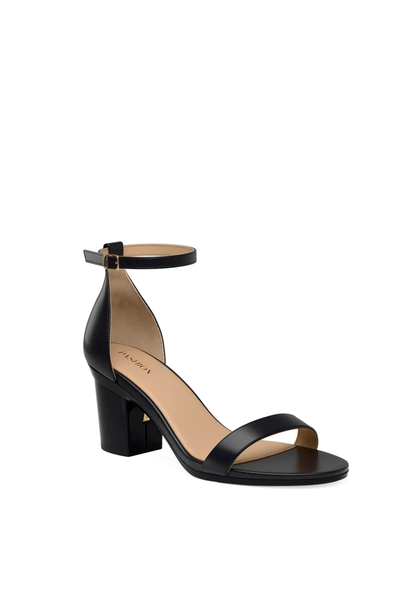 The Pashionista - Coal Leather + Block Heel Kit 3 Coal