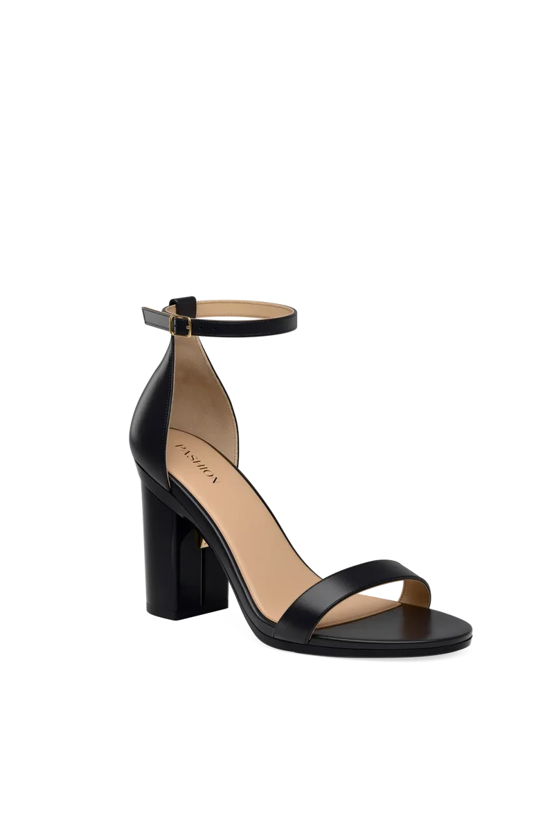The Pashionista - Coal Leather + Block Heel Kit 4 Coal