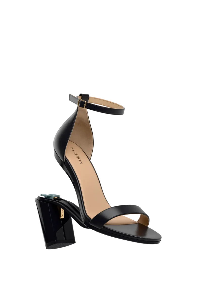 The Pashionista - Coal Leather + Block Heel Kit 4 Coal