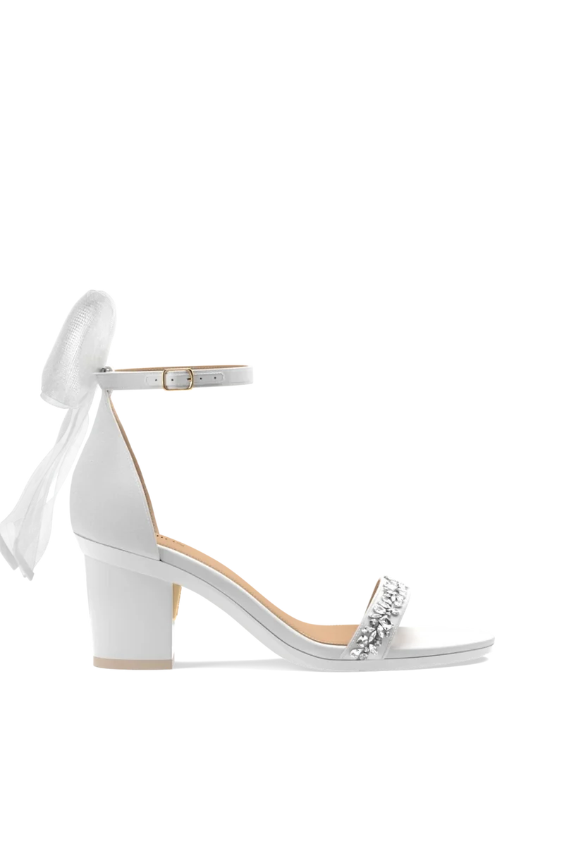 The Pashionista - White Crystal Bow + Block Heel Kit 3 White