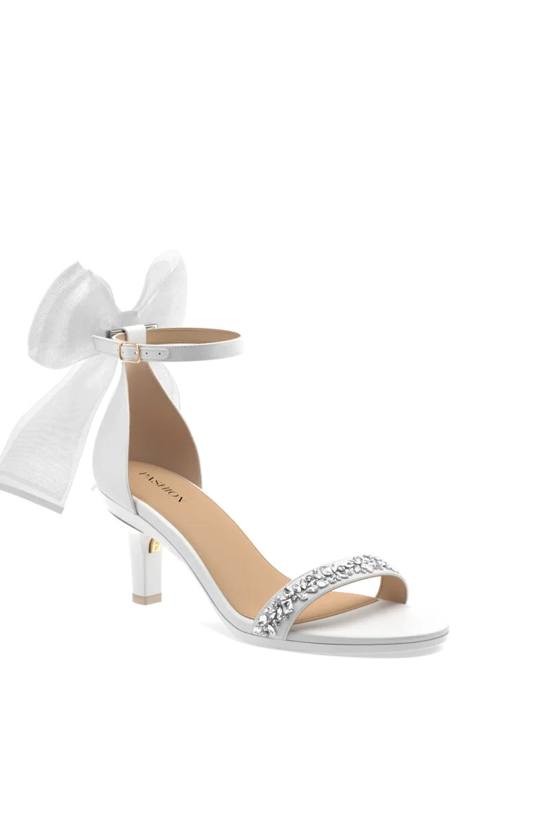 The Pashionista - White Crystal Bow + Stiletto Heel Kit 3 White
