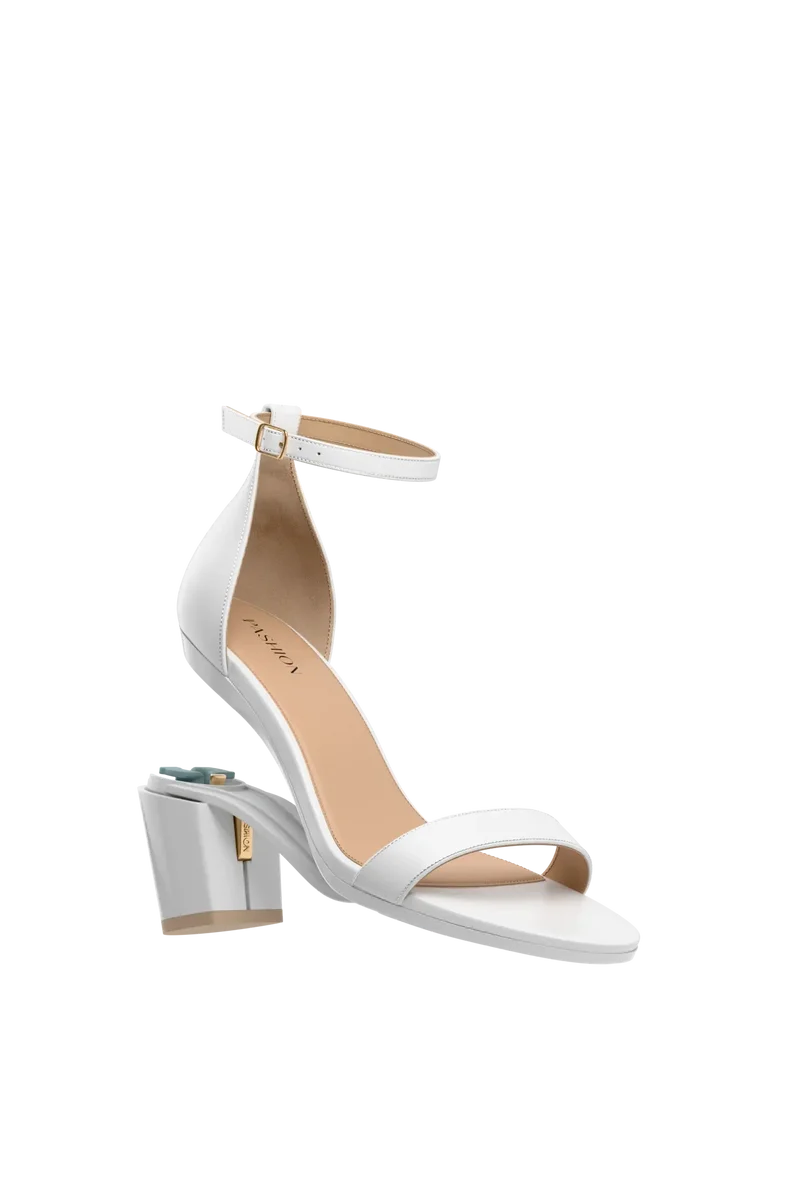 The Pashionista - White Leather + Block Heel Kit 3 White