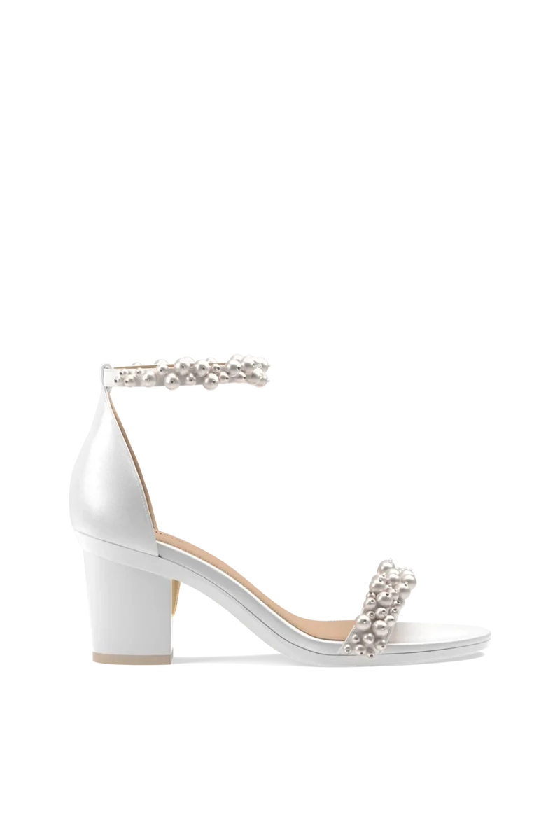 The Pashionista - White Satin Pearl + Block Heel Kit 3 White - Final Sale