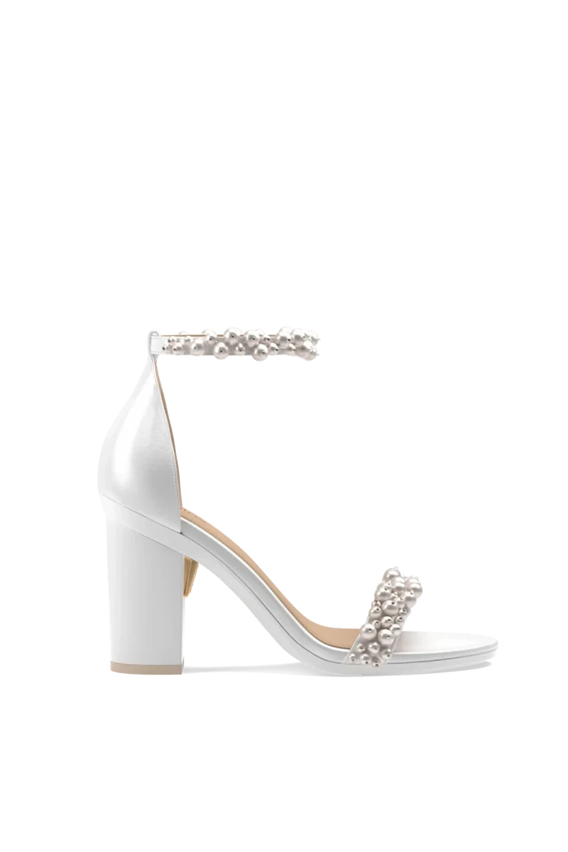 The Pashionista - White Satin Pearl + Block Heel Kit 4 White - Final Sale