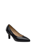 The Pump - Coal Stretch Leather 3 Stiletto