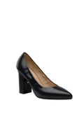 The Pump - Coal Stretch Leather 4 Block
