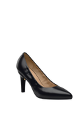 The Pump - Coal Stretch Leather 4 Stiletto